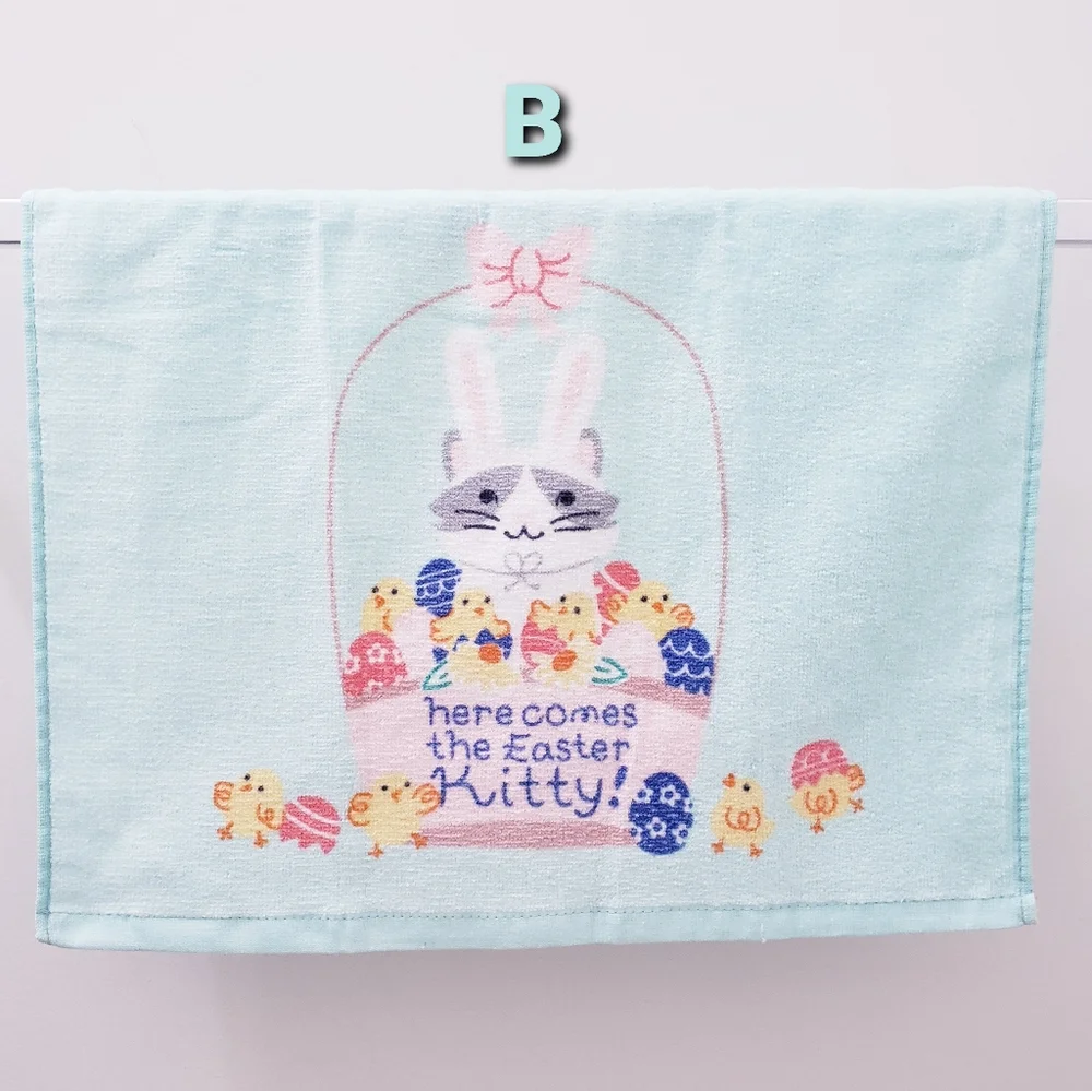 #9045-B ●NEW! CATS/Easter/Spring Hang'N'Snap Towel 🤍PLASTIC SNAP